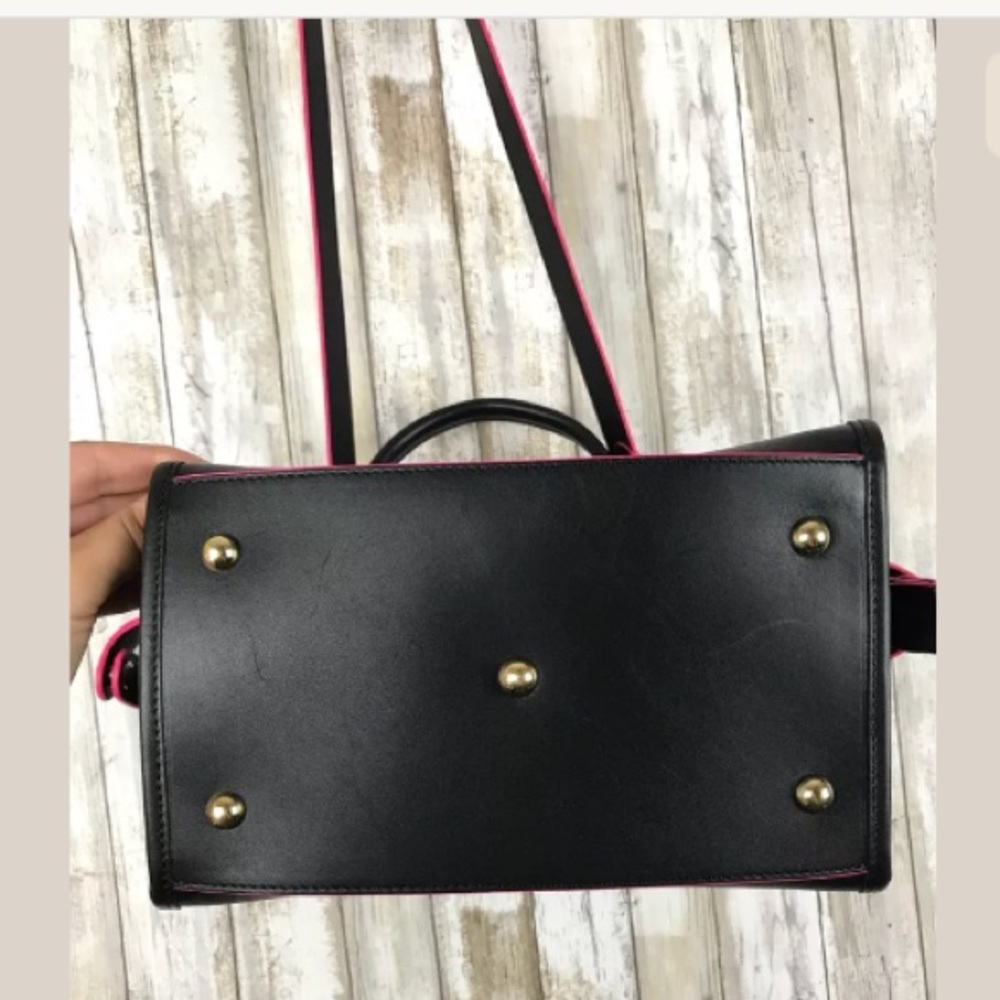 Longchamp Le Pliage Heritage Black Pink Leather - Picture 4 of 8